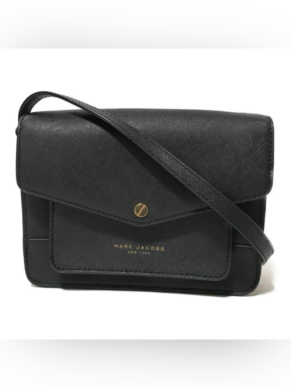 Marc Jacobs Bags Black Saffiano Leather Crossbody with Envelope Flap
